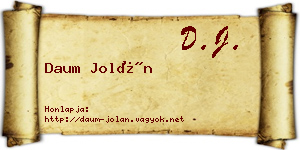 Daum Jolán névjegykártya