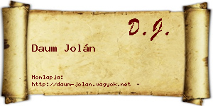 Daum Jolán névjegykártya